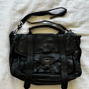Proenza Schoulder PS1 medium black on black bag